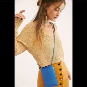 NWT Free People Dance All Night Leather Lanyard Bag